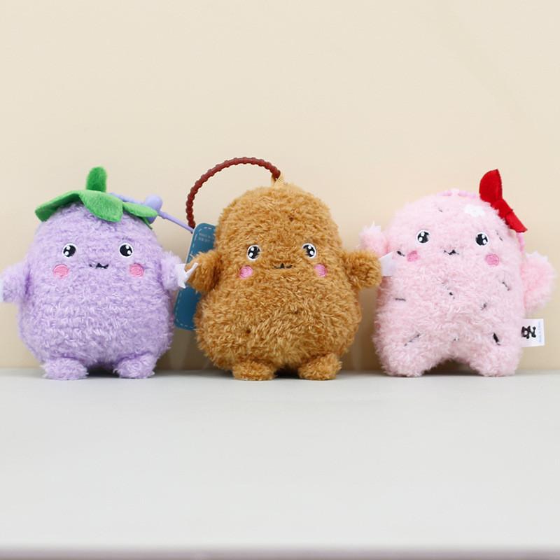 Adorable Plush Farm Monsters Keychains Cute 4-inch Plant Stuffed Bag Charms Soft Pp Cotton