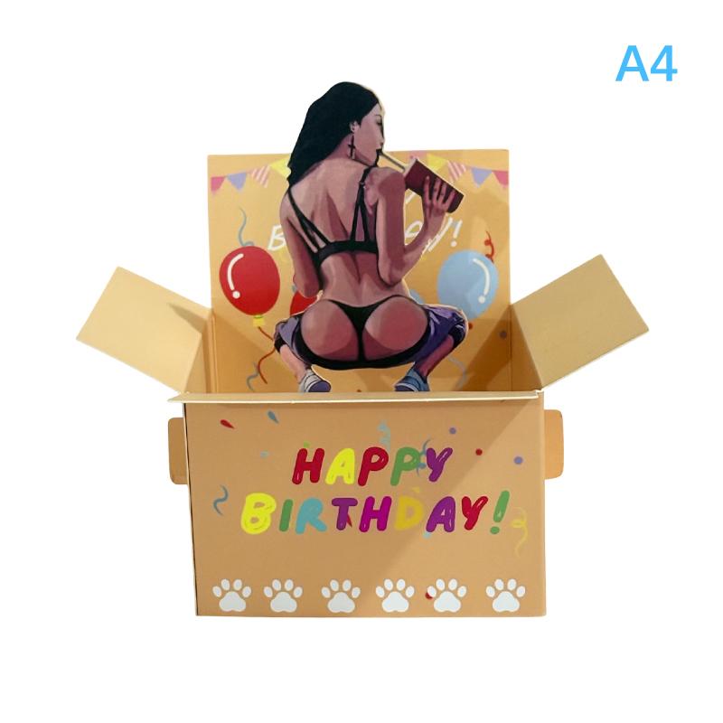 Funny Happy Birthday Pop-Up Card 3D Character Design Paper Party Invitation Perfect Gift For Family Friends And Co-Workers