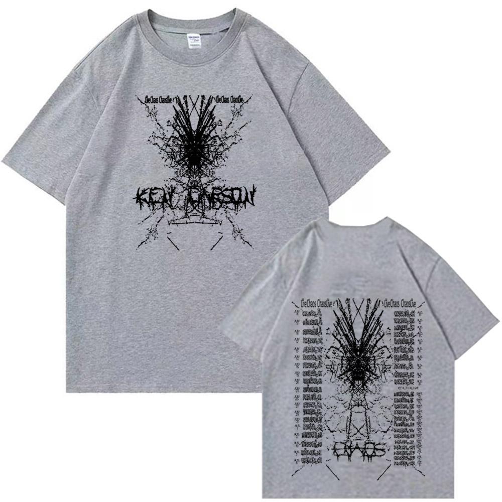 Хлопковая футболка Ken Carson Chaos World Tour для мужчин и женщин, хип-хоп футболка с коротким рукавом, летняя футболка оверсайз, топы, подарок для фанатов