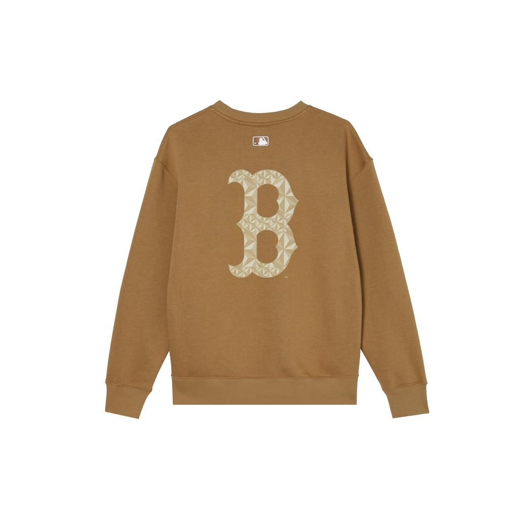 New MLB Boston Red Sox MONOGRAM BIG LUX Sweatshirt Unisex Camel 3AMTM0946-43CAS