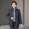Middle-aged and Elderly Cotton-padded Jacket Women's Short New Large Size Stand Collar Autumn and Winter Temperament Light Cotton-padded Jacket