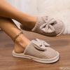 Модные Новые Удобные Хлопковые Тапочки для Осени Зимы Бантик Хлопковые Шлепанцы Домашние Внутренние Теплые Хлопковые Тапочки для Домашнего Использования