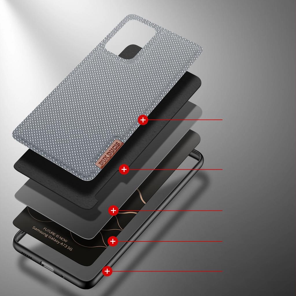 Dux Ducis Fino Case Cover Covered With Nylon Material For Samsung Galaxy A73 Blue