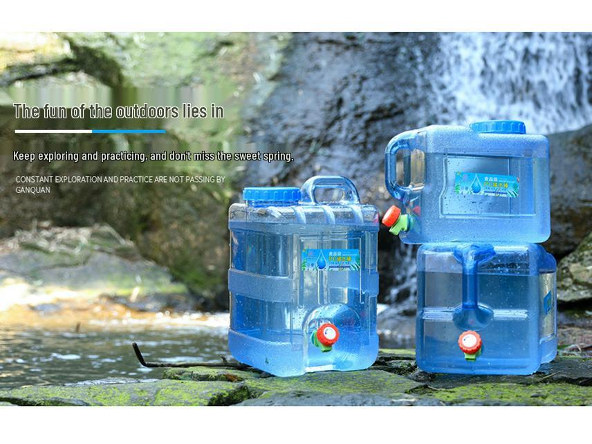Квадратное ведро для воды на 15 л для улицы с краном, пищевой ПК для бытового и кемпингового использования