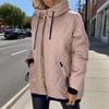 Женское пуховое пальто с капюшоном, на кулиске, с длинными рукавами, однотонная хлопковая куртка с карманами, легкая теплая верхняя одежда