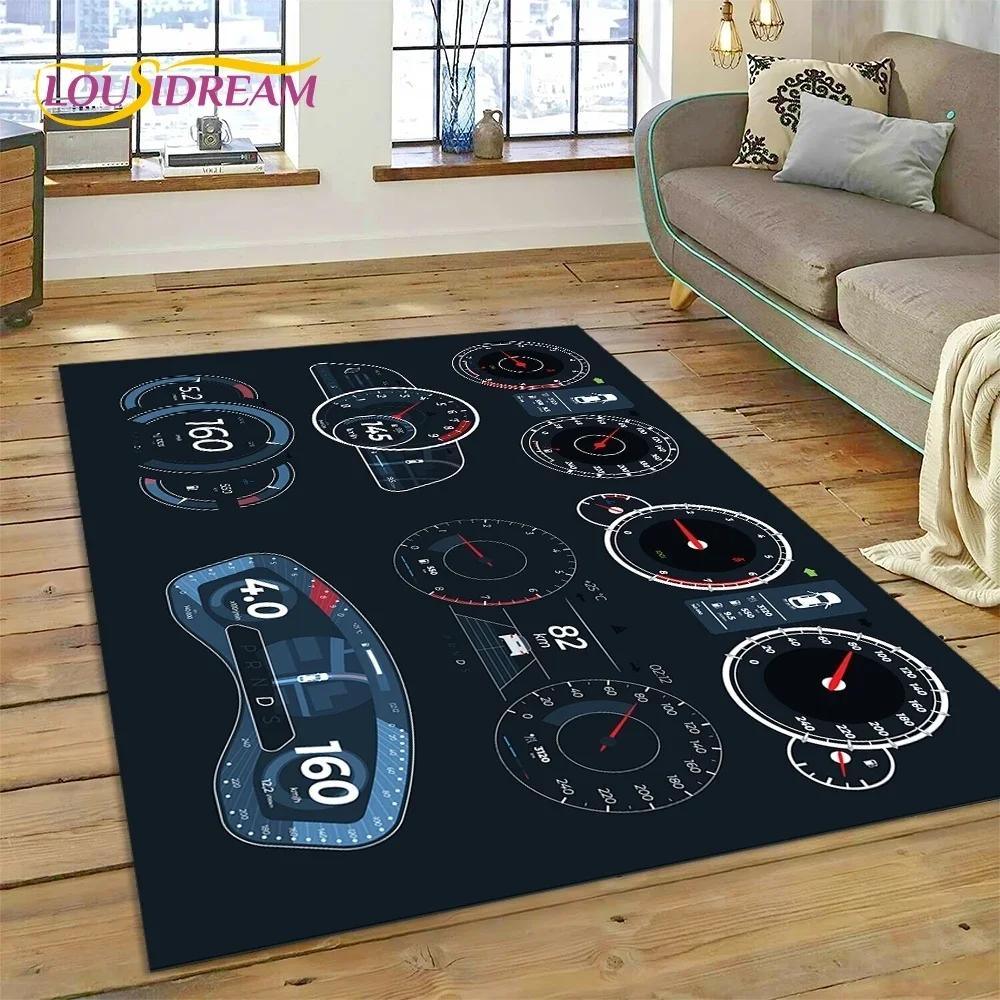 Приборная панель гоночного автомобиля Экран управления машиной Ковер для спальни гостиной Декор дивана, Игровой коврик для детей Большой декоративный коврик для пола