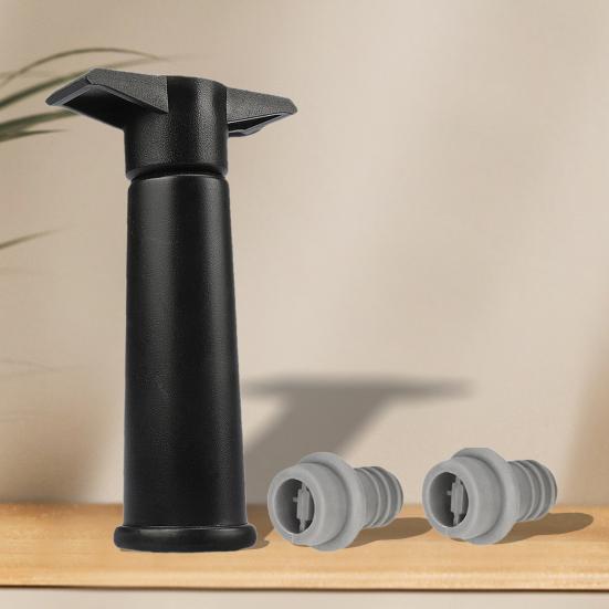 Wine Saver Vacuum Pump with 6 Stoppers Easy Manual Operation Leak-Proof Silicone Seal Preserve Flavor Red Wine Preservation Kit for Most Bottles