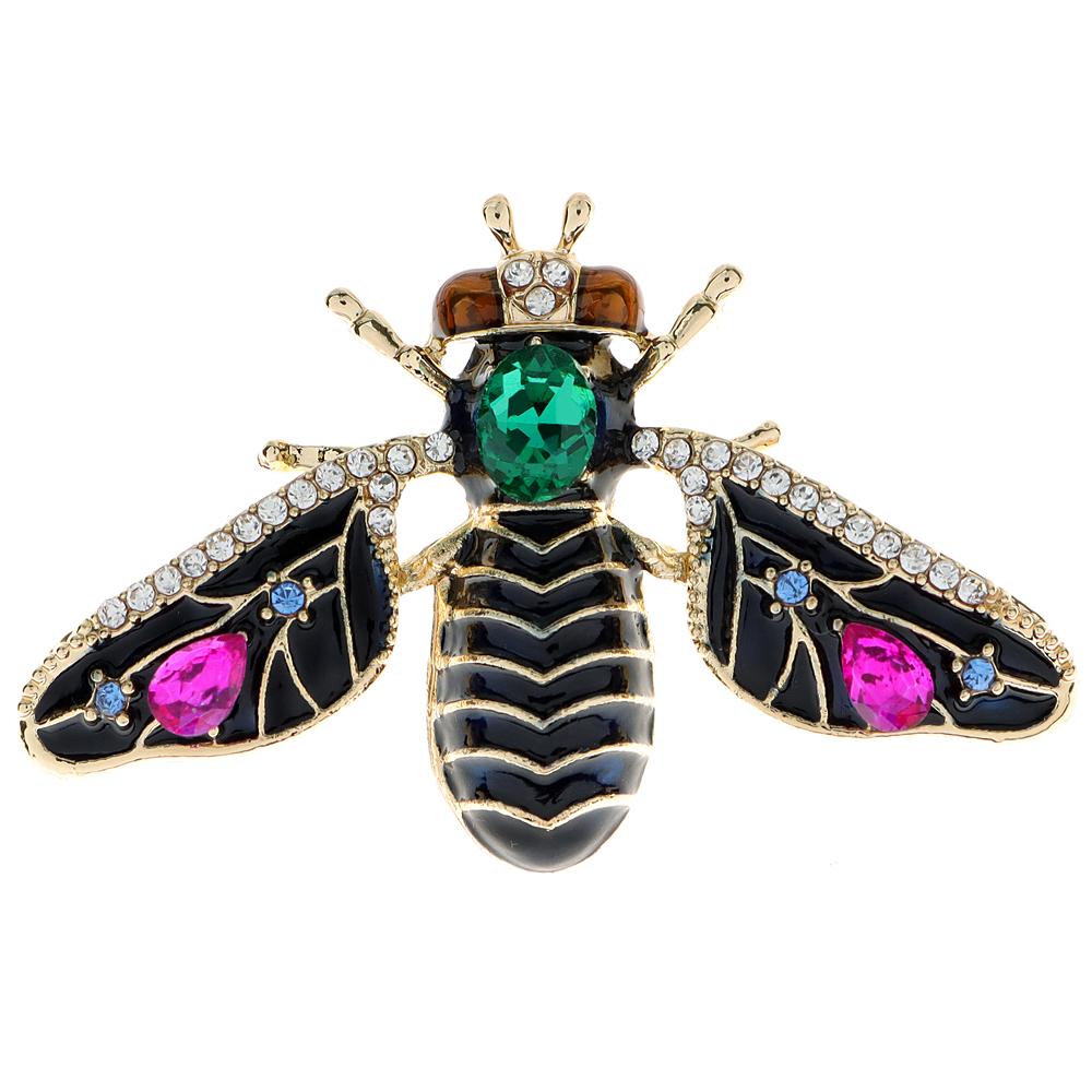 New Rhinestone Bee Brooches For Women Spring Insect Design Pin 4 Colors Available Coat Accessories High Quality
