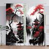 2pcs, Chinese Mountain Lnk Painting Print Curtain,Rod Pocket Mount,Polyester Material For Living Room Bedroom Kitchen Free Ship