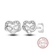 Earrings 925 Silver Shining Snowflake Mini Butterfly Ear Studs For Women Fine Birthday Party Jewelry Gifts