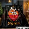 Custom Name Rome's Legendary Crest Throws Blanket Flannel Blankets for Couch Bed Gifts for Men Women Picnic Blanket Christmas Fan Gifts
