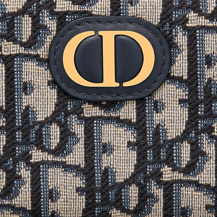 Dior 30 Montaigne Печатный Вышитый Кошелек на Молнии Держатель для Карт Тканевый Маленький Кошелек Женский кошелек Синий S2155UTZQ-M928