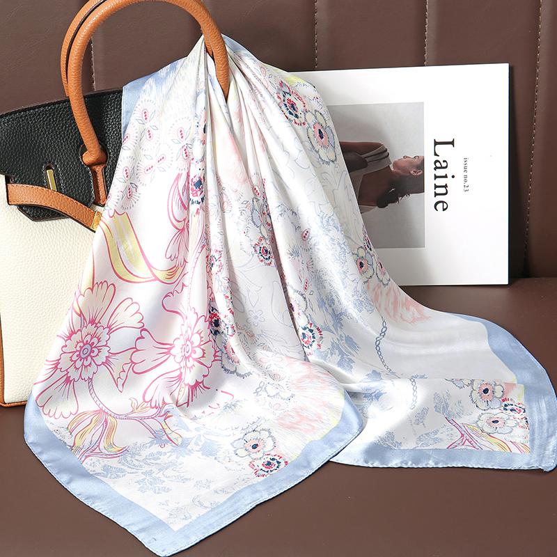 Роскошные повязки для волос хиджаб квадратный шелковый шарф для женщин шейный платок женский атласный платок лента повязка на голову модные обертывания бандана