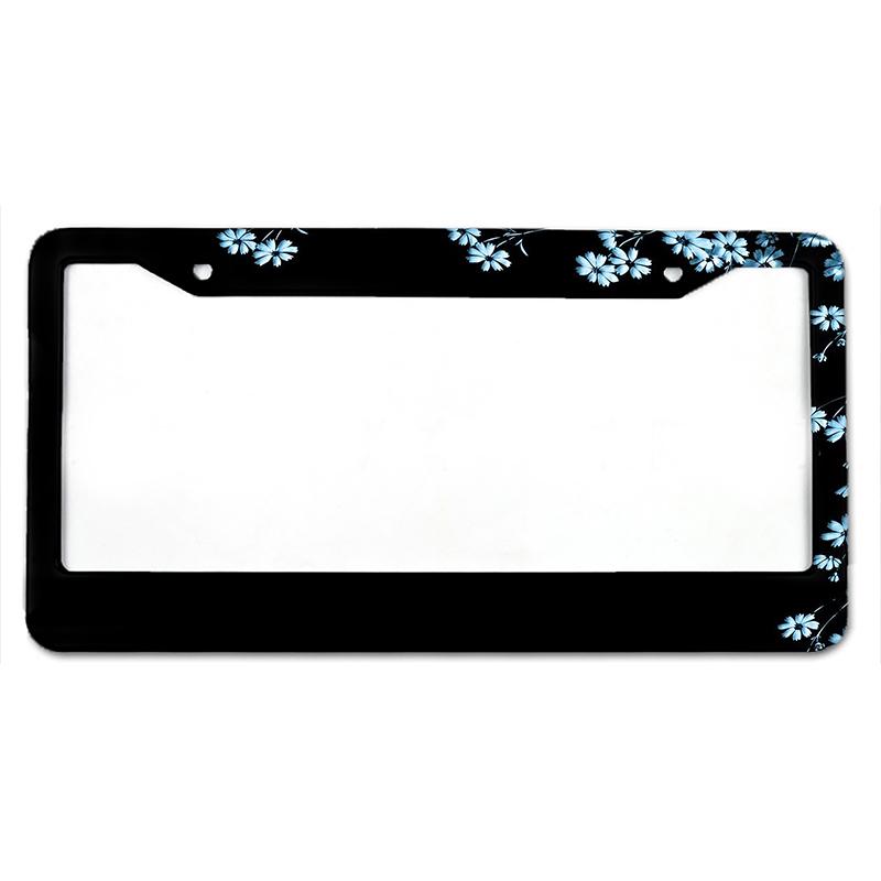 Крышка номерного знака автомобиля из алюминиевого сплава с узором «цветок сливы» по американскому стандарту, водонепроницаемая крышка номерного знака автомобиля, автомобильные аксессуары