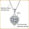 New Luxury Real 1CT Moissanite Heart Pendant Necklace for Woman Lovers S925 Sterling Silver Diamond Neck Chain Necklaces Gift