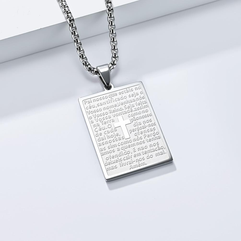 Продажа текста молитвы, ожерелье из титановой стали, в Европе и Америке, простое и персонализированное для пар, кулон из нержавеющей стали, модный аксессуар