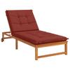 Sun Lounger Cushion GEMERT 100percent  Polyester Red 190 x 80 x 9 cm