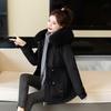 Pie Overcomes Ladies' New Winter Fashion Versatile Cotton Clothing Fleece Hooded Jacket Medium and Long Warm Cotton Clothing
