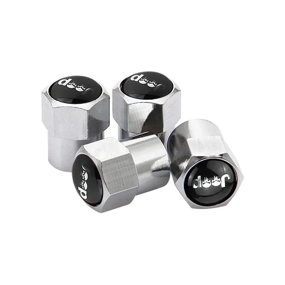 For Jeep Alloy Dust-Proof Car Wheel Valve Stem Caps for Jeep Grand Cherokee Commander Wrangler Jk TJ JL Liberty Patriot Compa