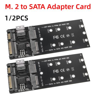 Адаптер M.2 на SATA, Конвертер SFF-8654 в M2 NVME SSD, 22-контактная SATA-плата расширения M2, Комбинированный адаптер 2 в 1 для материнской платы