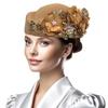 Шляпа для вечеринки в честь чаепития, берет для коктейльной вечеринки, шляпа для женщин, тканевая цветочная шляпа-чародейка, шляпа-таблетка, ролевая игра, боулер, принадлежности для вечеринок