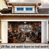 2D Vintage Motorcycle Garage Backdrop Banner - Biker Party Photo Background