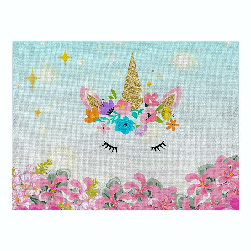 Nordic INS Cartoon Unicorn льняной коврик для стола нескользящий термостойкий коврик для стола подставка под стакан для напитков кухонные принадлежности