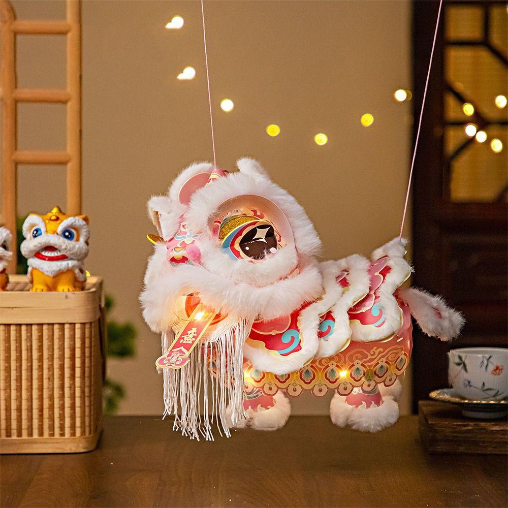 DIY Material Package Lion Dance Lantern Paper Luminous Lantern Portable Lantern  Kids Craft
