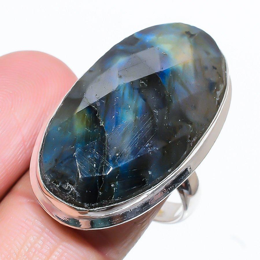 Labradorite Gemstone 925 Sterling Silver Gift Jewelry Ring Size 8