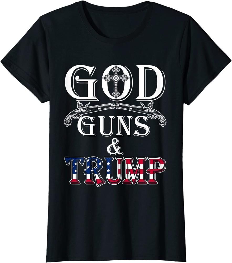 God Guns And Trump 2nd Amendment Gift Ladies' Crewneck T-Shirt