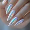 24pcs Vintage False Nails Press On Nails Black Pointed Tips Fake Nails Simple Solid Color Super Long Artificial Nails Wearable