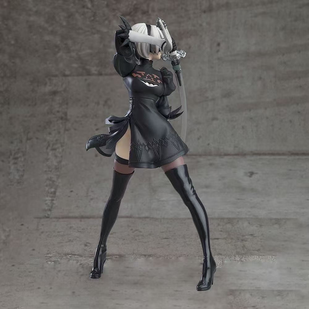18 см Yorha 2B Черно-белая серия Аниме Фигурка ПВХ Коллекционная Фигурка Действия Модель Кукла Статуэтка Подарок