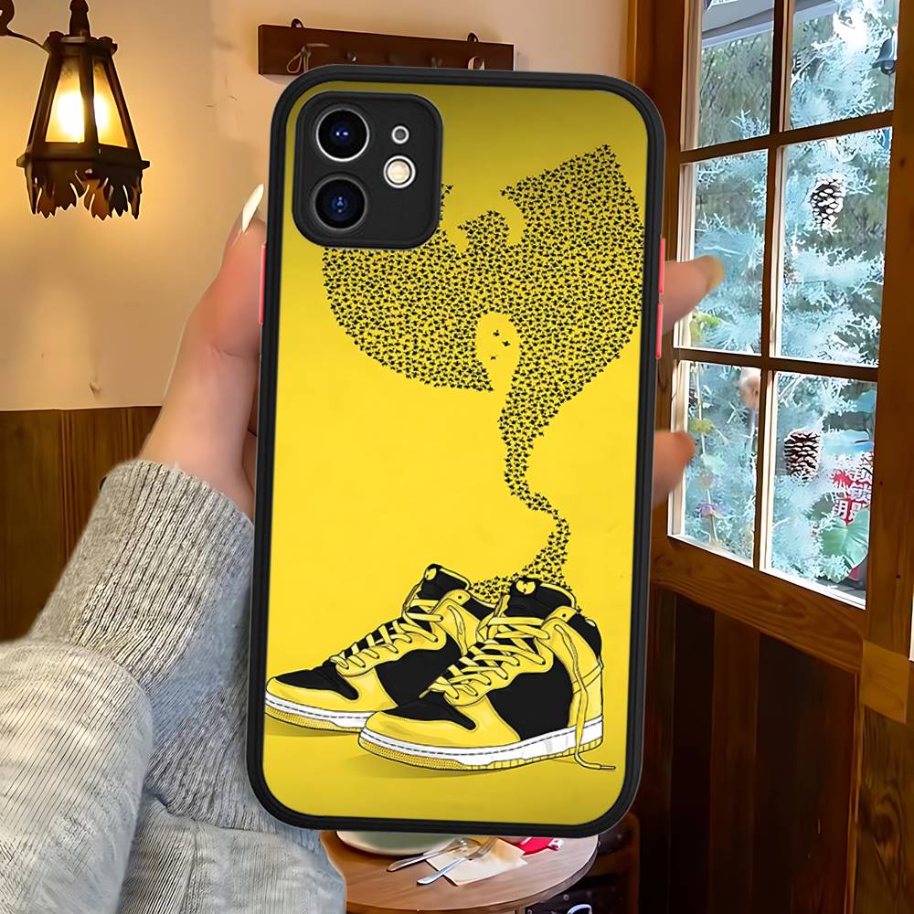 Модные тренды WU-T-TANG CLANs Для IPhone 16 15 14 13 12 11 Pro Max X XS MAX Plus Полупрозрачный черный чехол для телефона