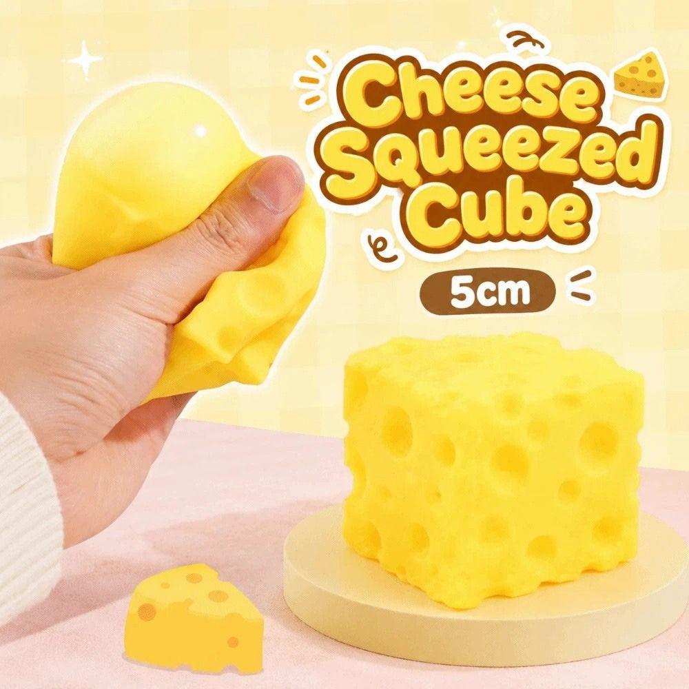 Realistic Cheese Squishy Toy Super Soft Slow Rebound Fidget Toy for Kids Adults