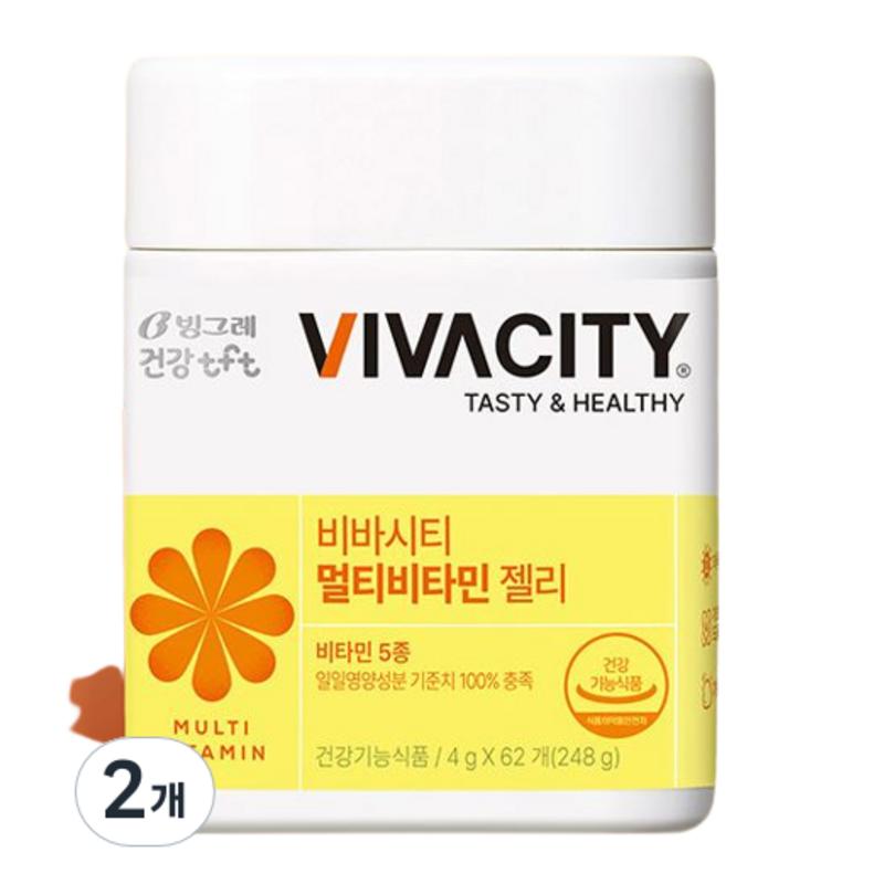 Жевательные поливитаминные конфеты Vivacity со вкусом лимона, 4 г, 62 таблетки, 2 упаковки