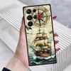 Винтажная иллюстрация компаса Для Samsung Galaxy S26 S25 S24 S23 S22 S21 S20 Ultra Plus FE 5G Черный Мягкий ТПУ Чехол для Телефона