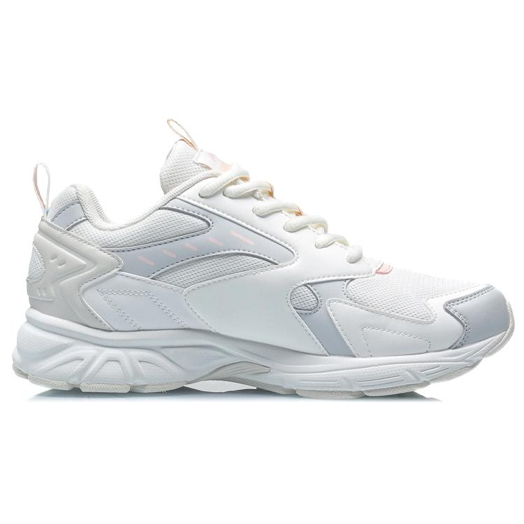 Li Ning Амортизирующие Нескользящие Износостойкие Низкие Беговые Кроссовки Женские Туманно-Белые ARLR018-5