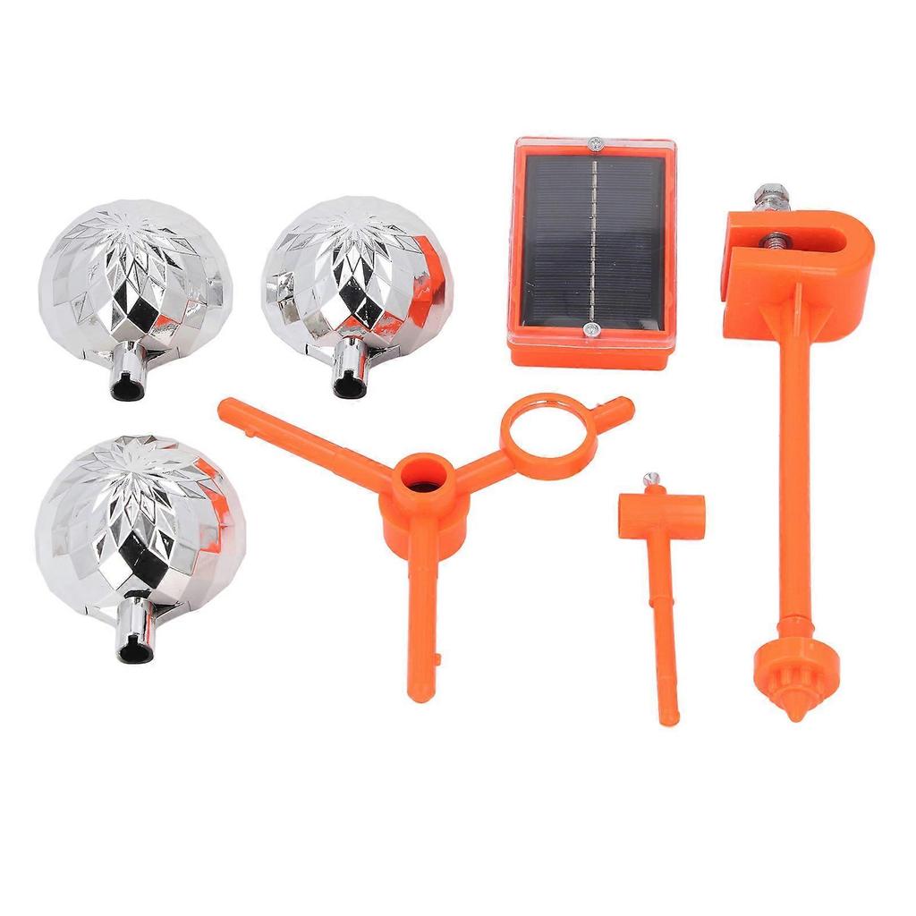 Solar Powered Bird Deterrent Device, 3 Rotating Prisms, Reflective, Seagull Scare Away, for Outdoor Orchard, Field, Power Grid