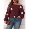 Plus Size Women's Sexy Off-Shoulder Irregular Top Batwing Sleeve Loose Pullover Sweater for Women