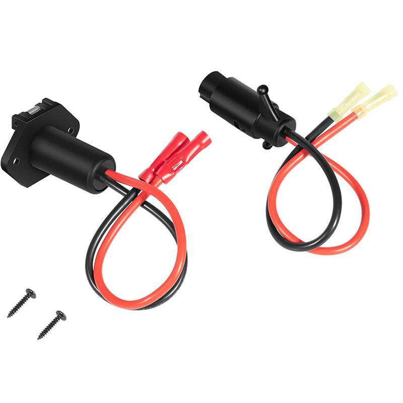 Trolling Motor Plug and Receptacle Set for Marine Boat, 14365-6 Male & 14366-6 Female Trolling Motor Connector 12 Volt/8 Gauge