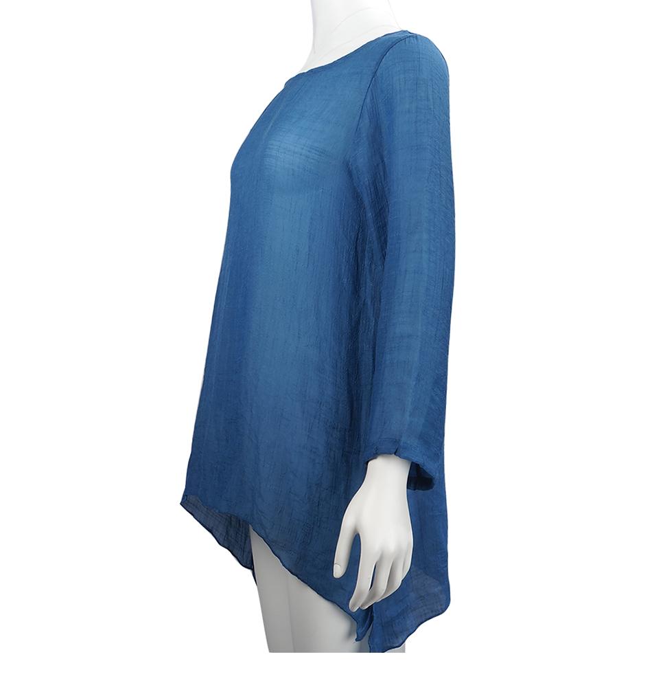 Хлопковая мягкая однотонная блузка, летняя свободная рубашка больших размеров, женские топы и блузки с круглым вырезом и длинными рукавами, аномалистическая повседневная женская туника