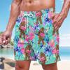 Mens 3D Print Beach Shorts Quick Dry Loose Casual Vacation