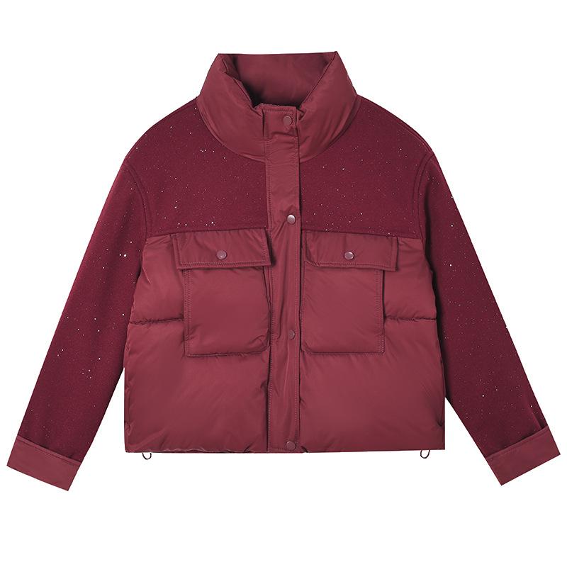 Маленькая стеганая куртка в иностранном стиле с лоскутным верхом, короткая, зима 2025, новая модная стеганая куртка, маленькая стеганая куртка