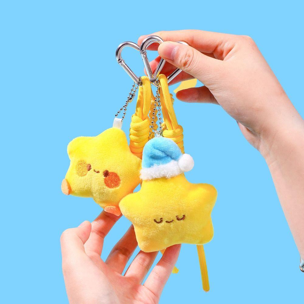 Cartoon Plush Star Keychain Heart Keychain Chirping Star Pendant Star Doll Pendant  Birthday Gift
