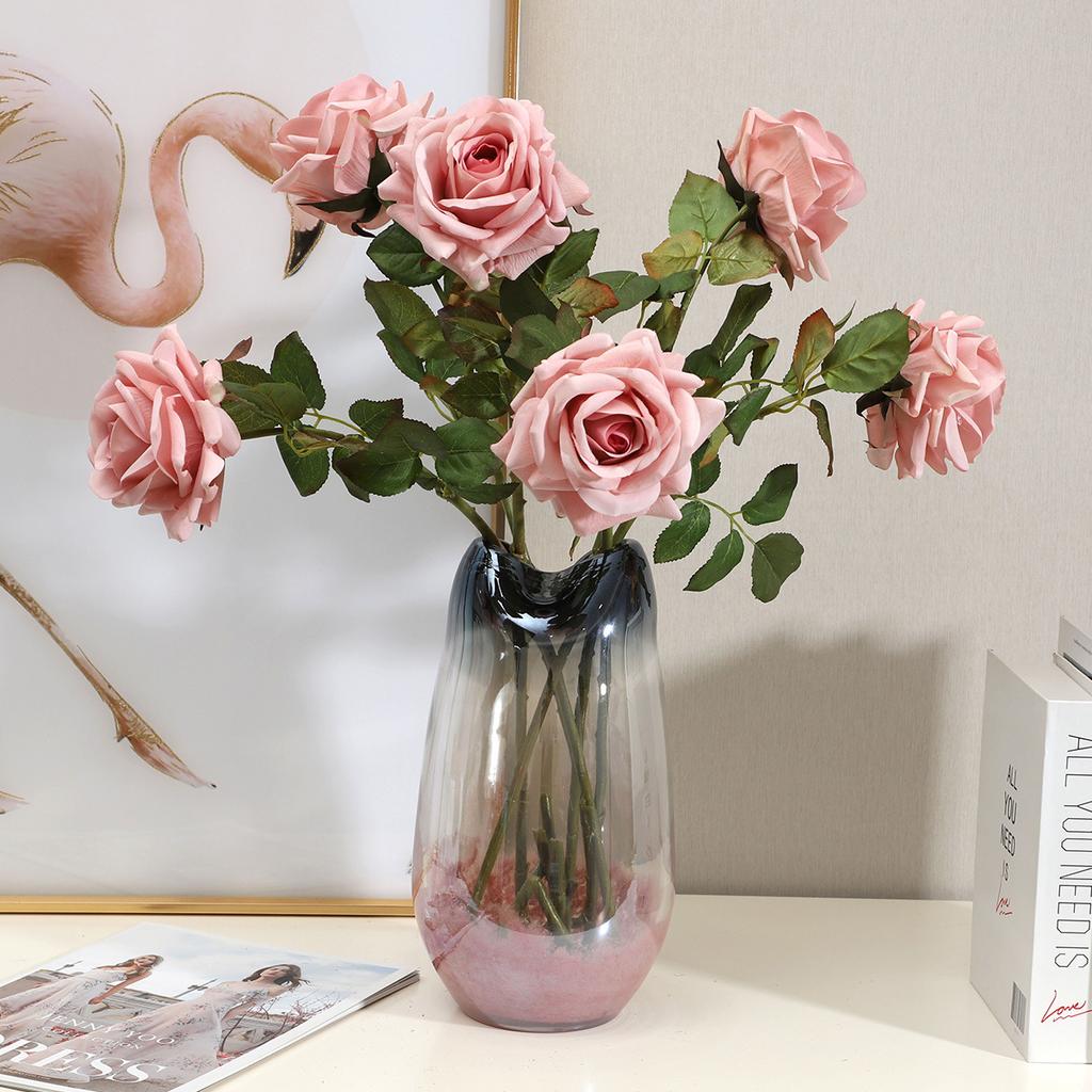 Retro autumn color feel moisturizing rose simulated flower home living room decoration fake flower ornament flower