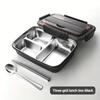 Leak-Proof Stainless Steel Lunch Box with 3 Compartments - Durable, Easy-Clean Bento Container for Students & Office Workers