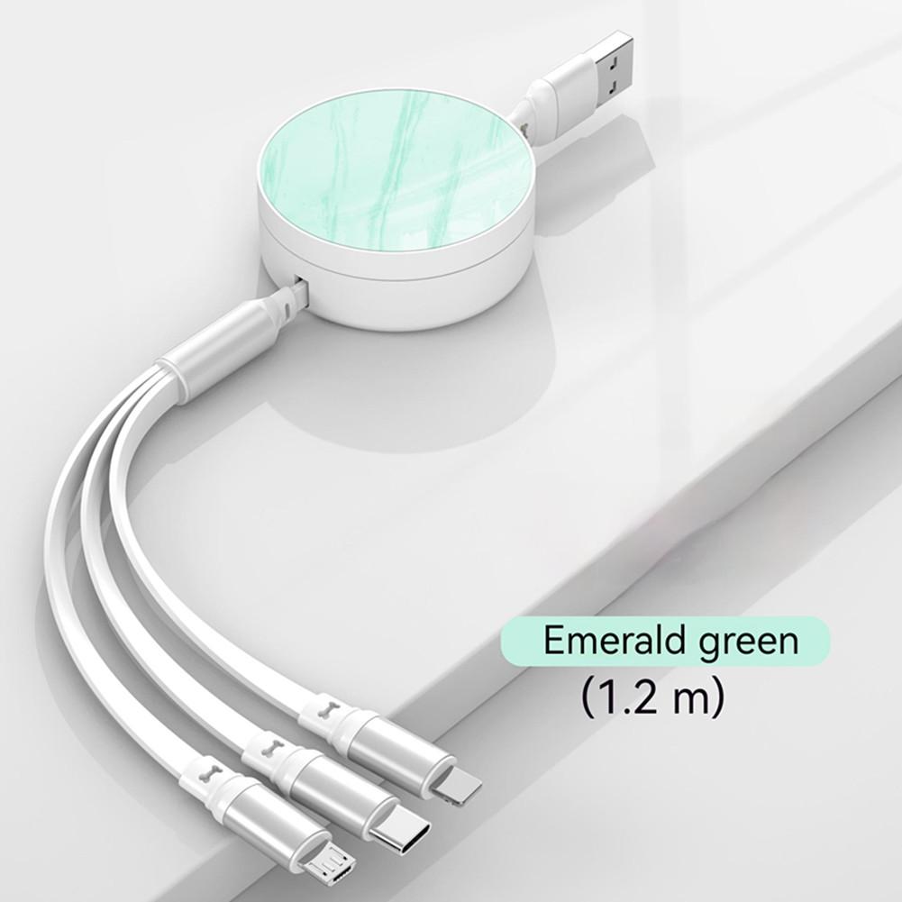 Retractable 66w 3-in-1 Usb Charge Data Cord 5-level Telescopic Fast Charging Data Cable