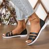 Мода 2024 года, высококачественные новые женские сандалии с открытым носком и квадратным каблуком, трендовые универсальные повседневные сандалии для отдыха на открытом воздухе, однотонные сандалии из искусственной кожи на плоской подошве