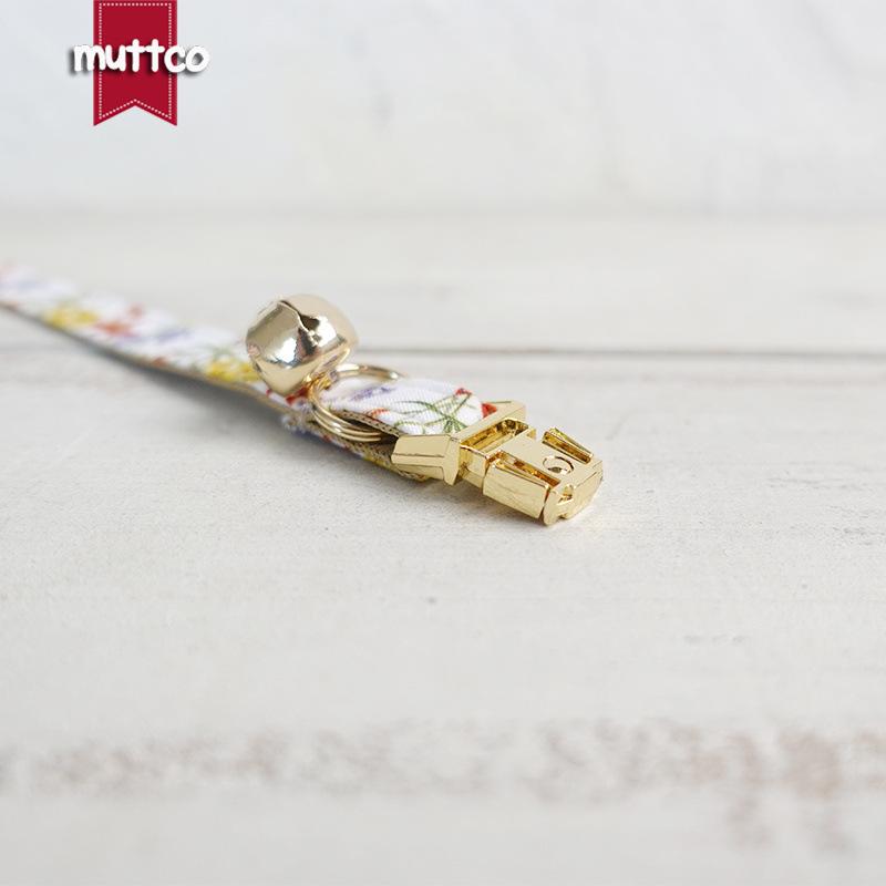 MUTTCO Прочный двухслойный ошейник для кошек с золотым цветком - UCC-129J