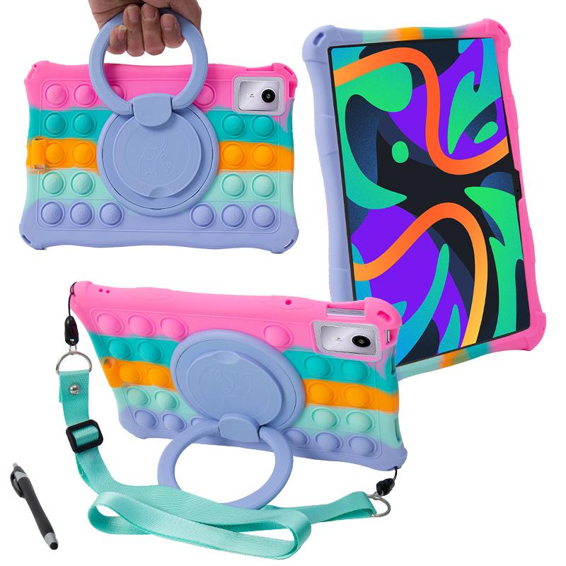 Kids Funda Case For Lenovo Xiaoxin Pad 2024 11 inch 360 Rotating Stand Cover For Tab M11 TB-330FU TB-331FC Soft Silicone Shell